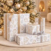 Elegante árbol de Navidad de plata y oro