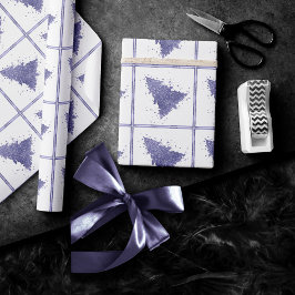 Papel De Regalo Elegante árbol de Navidad | Encantador morado de l
