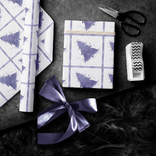 Papel De Regalo Elegante árbol de Navidad   Encantador morado de l