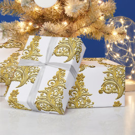 Papel De Regalo Elegante árbol de Navidad grande de filigrana de o