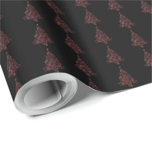 Papel De Regalo Elegante Árbol de Navidad Patrón rayado Rojo negro
