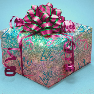 Papel De Regalo Elegante arco iris purpurina giratorio de color tu