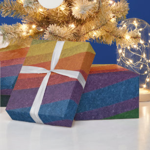 Papel De Regalo Elegante arcoiris simple de inspiración metálica
