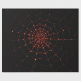 Papel De Regalo Elegante Arte Web de Halloween de Lujo en Negro y 