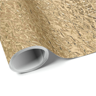 Papel De Regalo Elegante aspecto texturizado metálico dorado