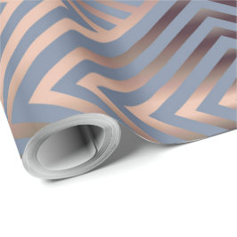 Papel De Regalo Elegante azul acero y color arena chevron moderno