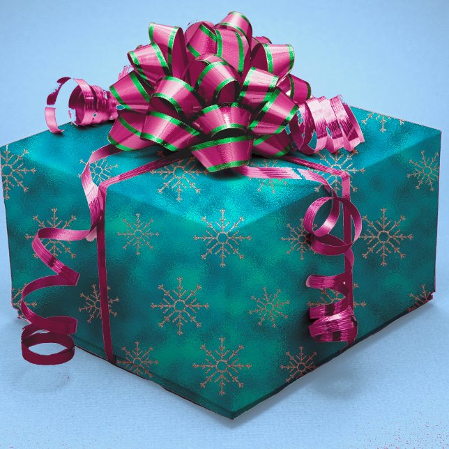 Papel De Regalo Elegante azul aqua Navidad adornos navideños Wra (Subido por el creador)