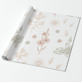 Papel De Regalo Elegante Baby Shower de Flores Silvestres
