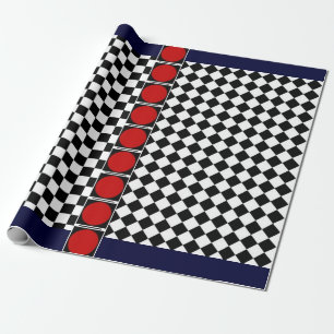 Papel De Regalo Elegante banda roja de damas de diamante medio neg