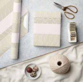 Papel De Regalo Elegante Beige Rosado Patrón Geométrico Nórdico