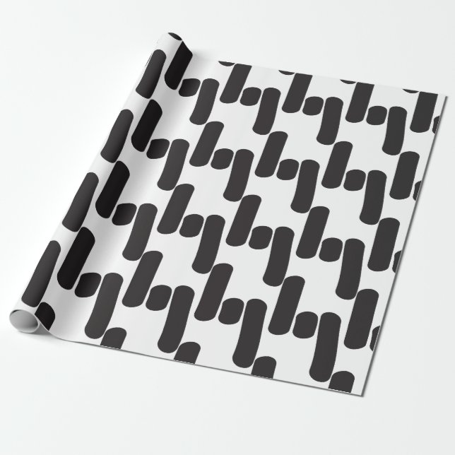 Papel De Regalo Elegante blanco y negro (Desenrollado)