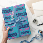 Papel De Regalo Elegante Blue Merry Christmas Regalo sin inconveni<br><div class="desc">"Elegante Blue Merry Christmas Festive Gift Seamless Wrapping Paper" ofrece un patrón impecable de "Feliz Navidad" en fuentes elegantes,  añadiendo un toque sofisticado y atemporal a sus regalos de vacaciones.</div>