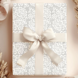 Papel De Regalo Elegante Boda de encaje blanco