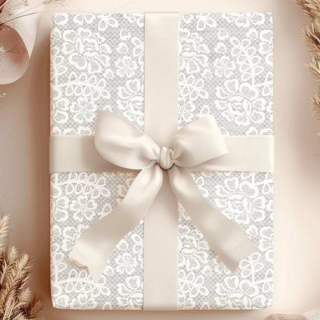 Papel De Regalo Elegante Boda de encaje blanco (Subido por el creador)