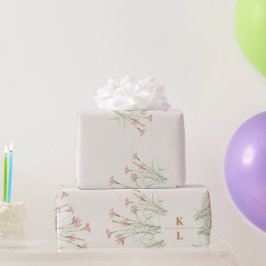 Papel De Regalo Elegante Boda de flor salvaje Charm