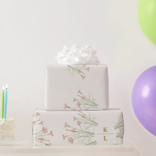 Papel De Regalo Elegante Boda de flor salvaje Charm