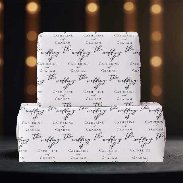 Papel De Regalo Elegante Boda personalizado de la tipografía negra (Subido por el creador)