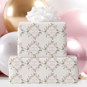 Papel De Regalo Elegante Boda veraniego floral Rubor Pink Peony