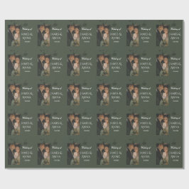 Papel De Regalo Elegante boda verde oliva personalizable 