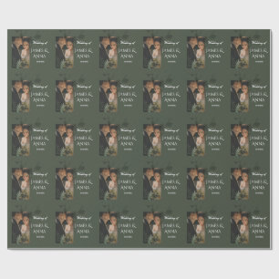 Papel De Regalo Elegante boda verde oliva personalizable