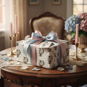 Papel De Regalo Elegante bohemio floral letra P