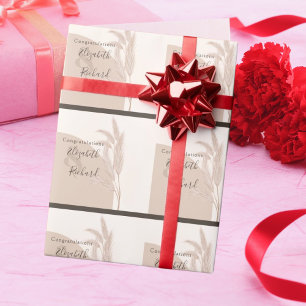 Papel De Regalo Elegante Boho Pampas Grass Boda Moderna