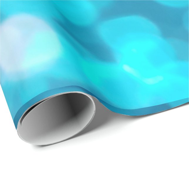 Papel De Regalo Elegante Bokeh Blue Turquoise Circles Light Patter (Esquina del rollo)