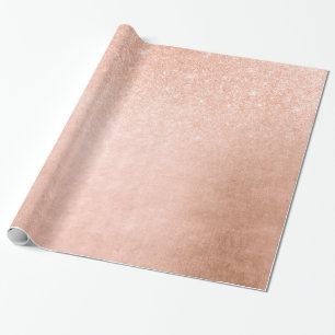 Papel De Regalo Elegante bonito gradiente rosa de cobre purpurina 