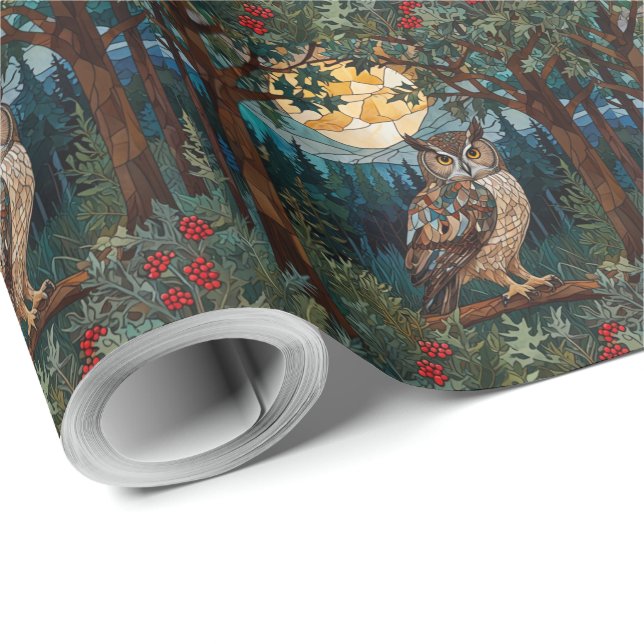 Papel De Regalo Elegante bosque boscoso de cristal de boho (Esquina del rollo)