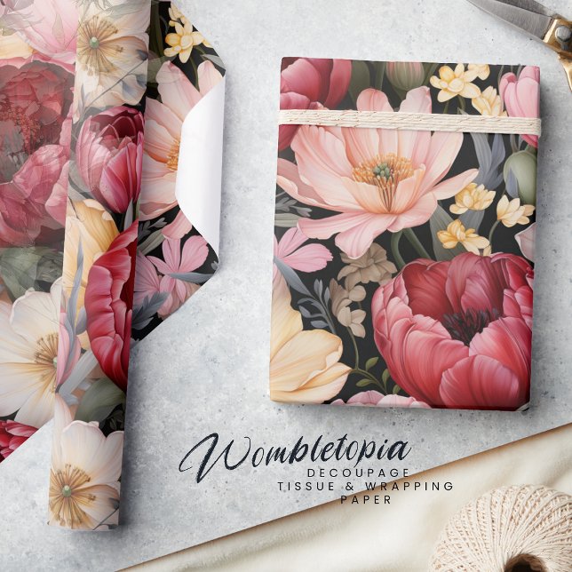 Papel De Regalo Elegante Bouquet floral de tulipanes y daisies pas (Subido por el creador)