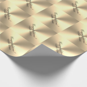 Papel De Regalo Elegante brillo metálico dorado personalizado