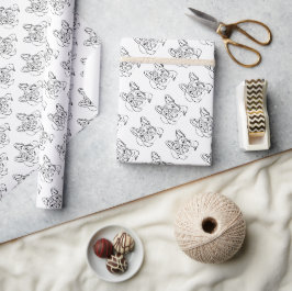 Papel De Regalo Elegante Bulldog Minimalista