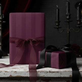 Papel De Regalo Elegante Burgundy sobre Rayas Gruesas Burgundy