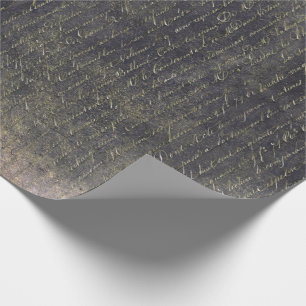 Papel De Regalo Elegante carta manuscrita de oro de época sobre T 