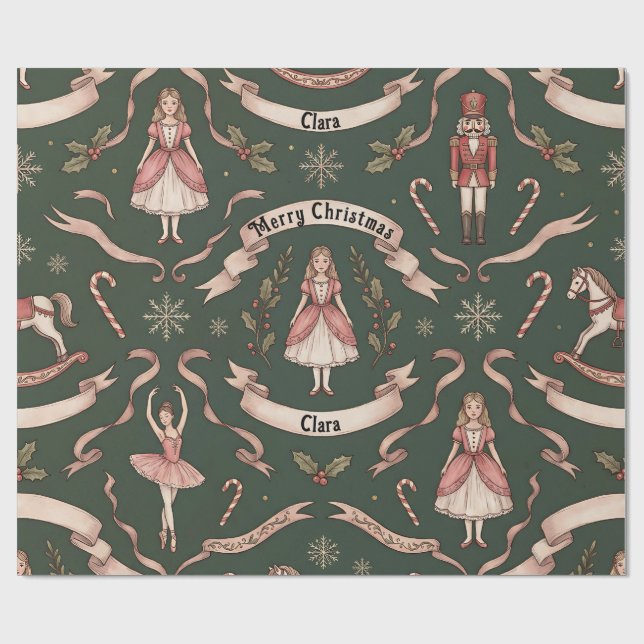 Papel De Regalo Elegante Cascanueces  (Superficie plana)