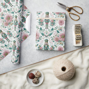 Papel De Regalo Elegante cascanueces e impresión de flores