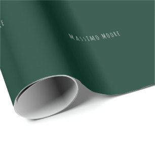 Papel De Regalo Elegante Casual Propio Nombre Plano Verde Oscuro
