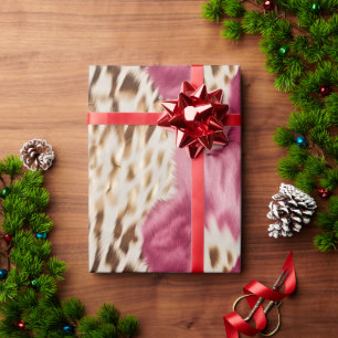 Papel De Regalo Elegante Cebra de oro blanco rosado