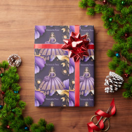 Papel De Regalo Elegante Chica de Quinceañera Púrpura