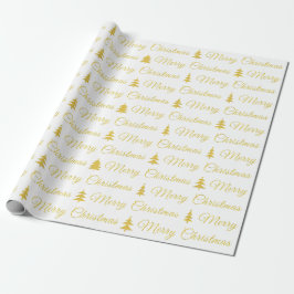 Papel De Regalo Elegante Cita de Navidad dorada blanca