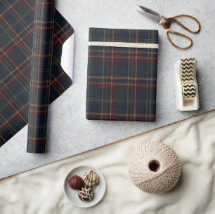 Papel De Regalo Elegante clásico tartán de cuadros escocés navy