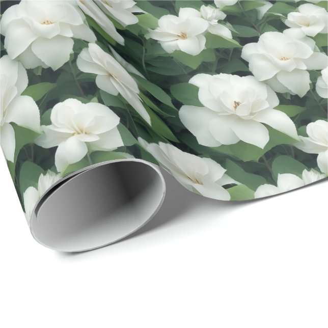 Papel De Regalo Elegante clásico verde botánico floral (Esquina del rollo)