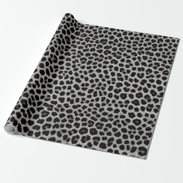Papel De Regalo Elegante Colección Moderna de Lujo Leopardo Blanco (Desenrollado)