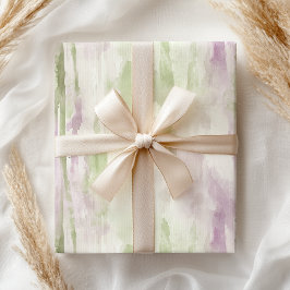 Papel De Regalo Elegante color de agua rosa verde pastel moderno