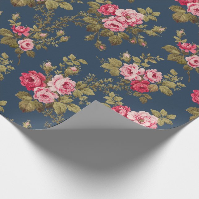 Papel De Regalo Elegante color rosa rosado de color vintage-fondo  (Esquina)