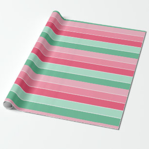 Papel De Regalo Elegante color rosa verde rojo moderno