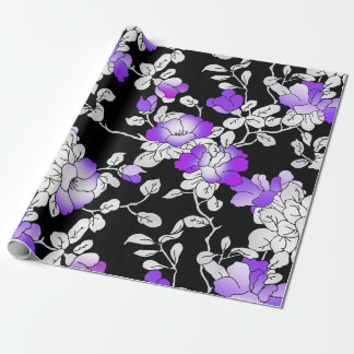 Papel De Regalo Elegante color violeta morado blanco negro azul de