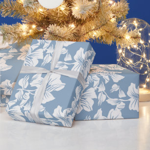 Papel de regalo elegante con arte de línea floral 
