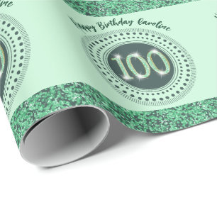 Papel de regalo elegante con brillo verde y rayas
