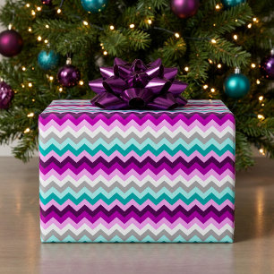 Papel de regalo elegante con chevrones púrpura, bl